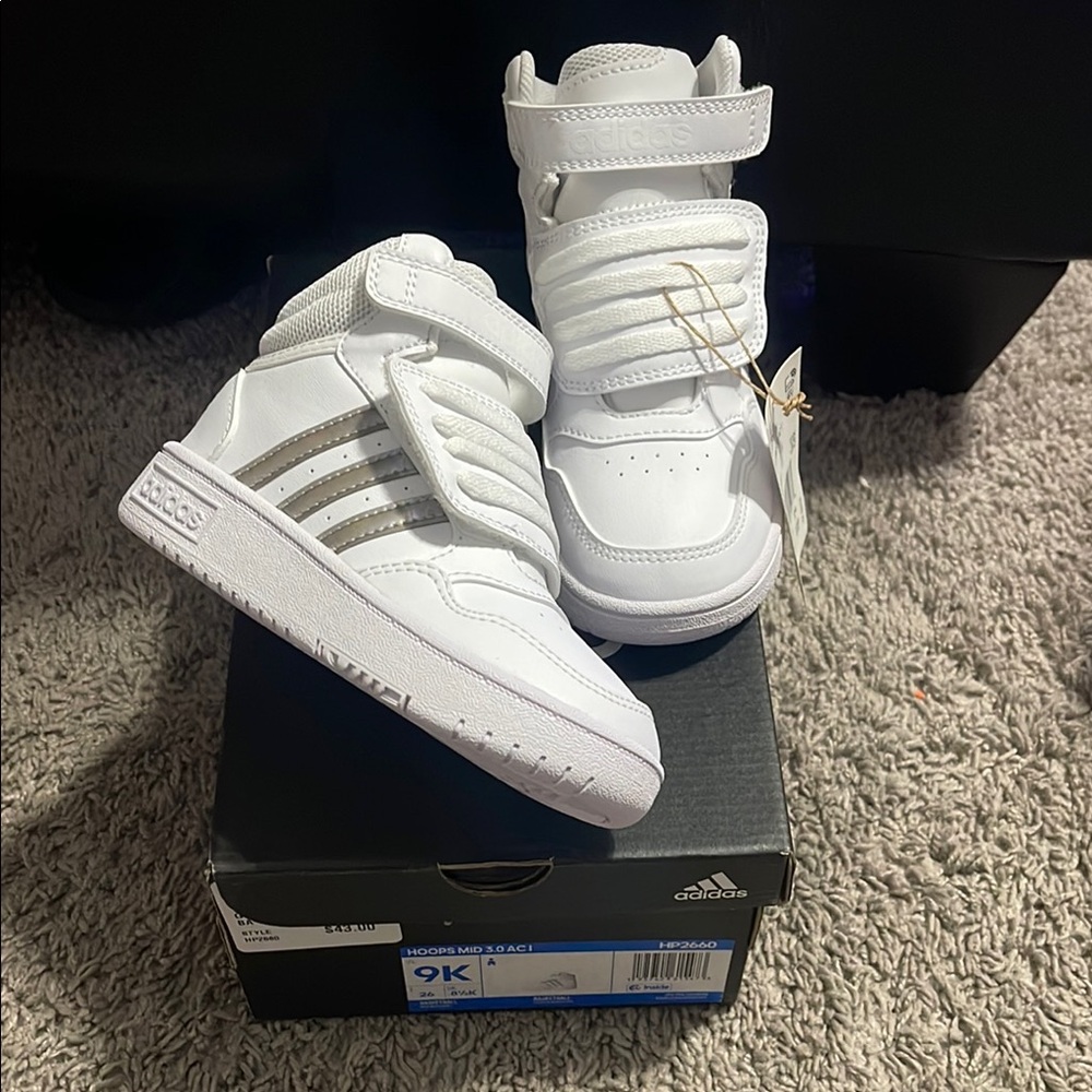 Adidas Kids' White High-Top Sneakers